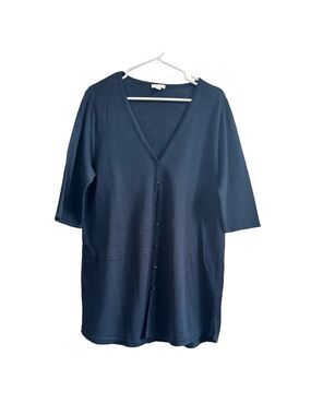 J JILL Cotton & Linen Button Front Cardigan